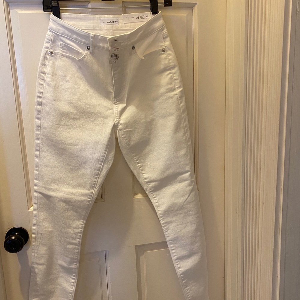 Loft White jeans High waist Curvy NWT